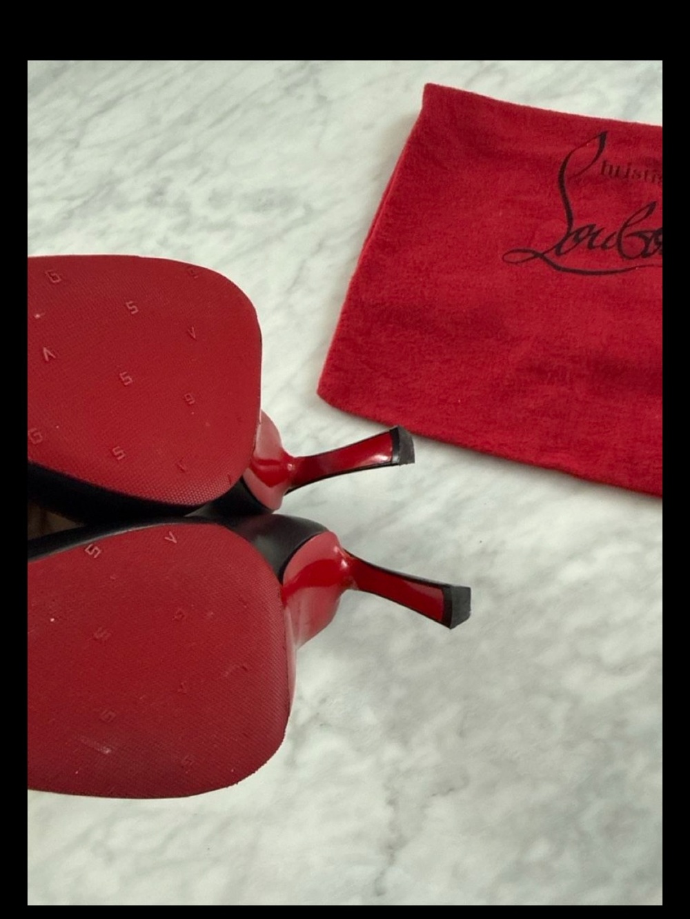 Christian Louboutin Black Leather Pointed Pumps with Red Sole - 3 1/2" Heel - Picture 2 of 8